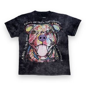 30Tees Multicolor Pit Bull Graphic Tee Black Tie Dye Uni Sz L 2014 Dean Russo